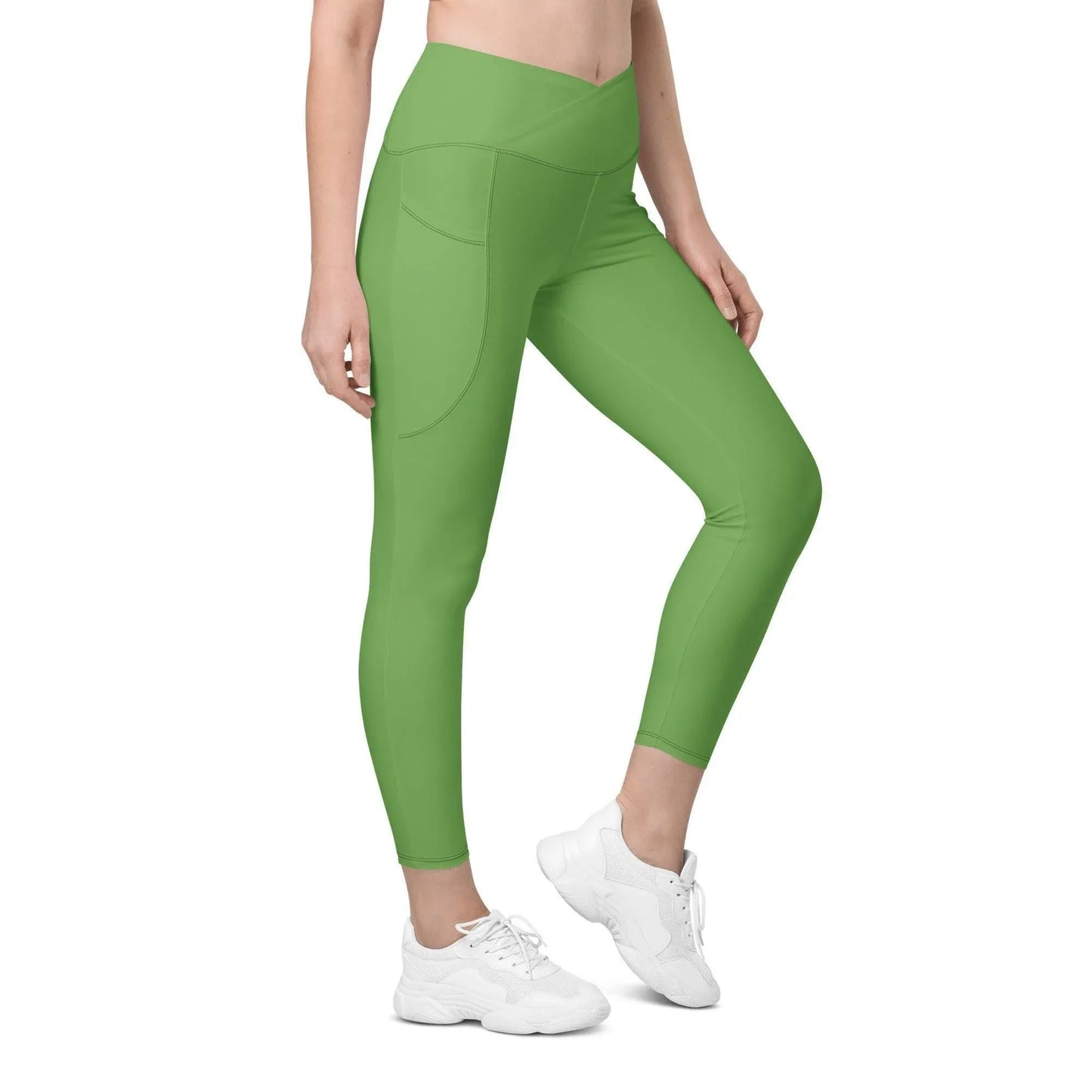 grune-damen-v-bund-leggings-mit-taschen-v-bund-leggings-jlr-design-2 - JLR Design