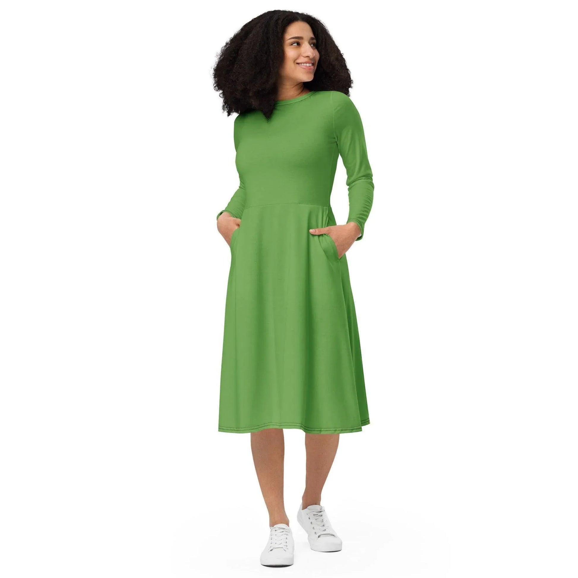 grunes-langarmliges-midikleid-midikleid-jlr-design-1 - JLR Design
