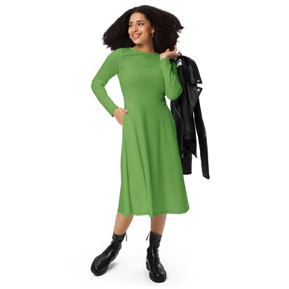 grunes-langarmliges-midikleid-midikleid-jlr-design-2 - JLR Design