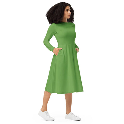 grunes-langarmliges-midikleid-midikleid-jlr-design-5 - JLR Design