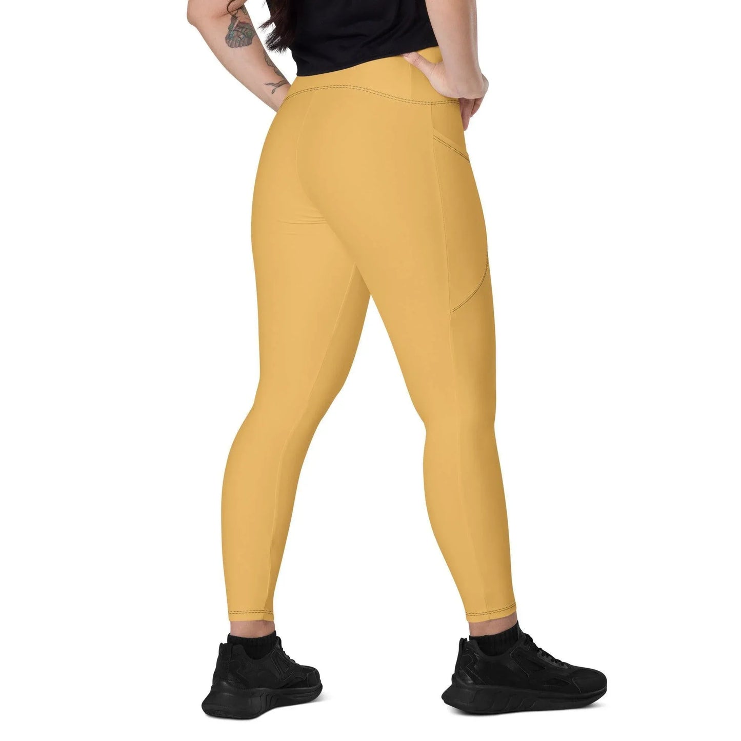 harvest-gold-damen-v-bund-leggings-mit-taschen-v-bund-leggings-jlr-design-3 - JLR Design