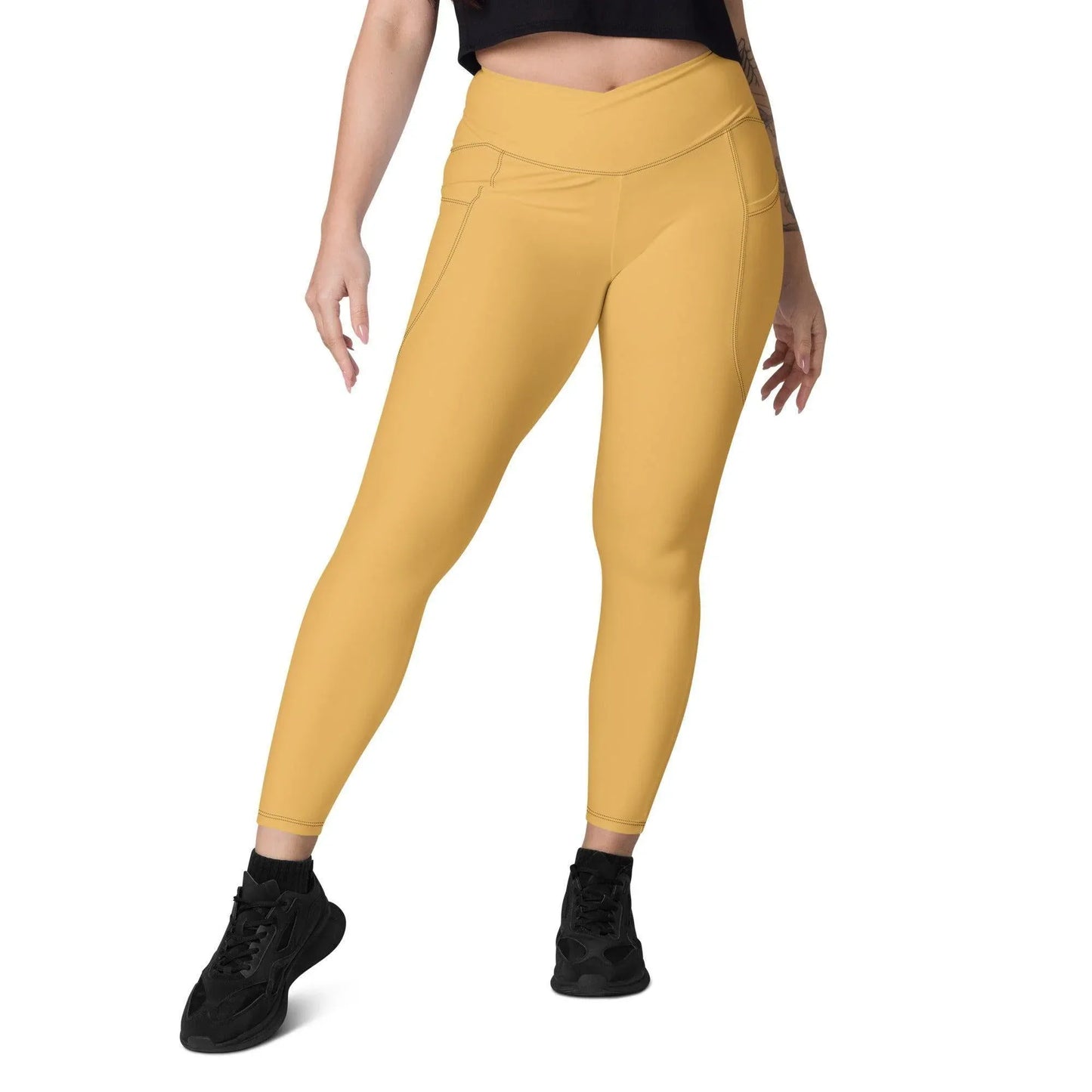 harvest-gold-damen-v-bund-leggings-mit-taschen-v-bund-leggings-jlr-design-5 - JLR Design