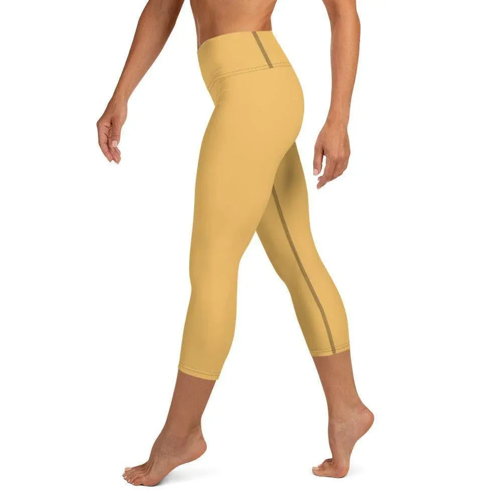 harvest-gold-damen-yoga-capri-leggings-yoga-capri-leggings-jlr-design-3 - JLR Design
