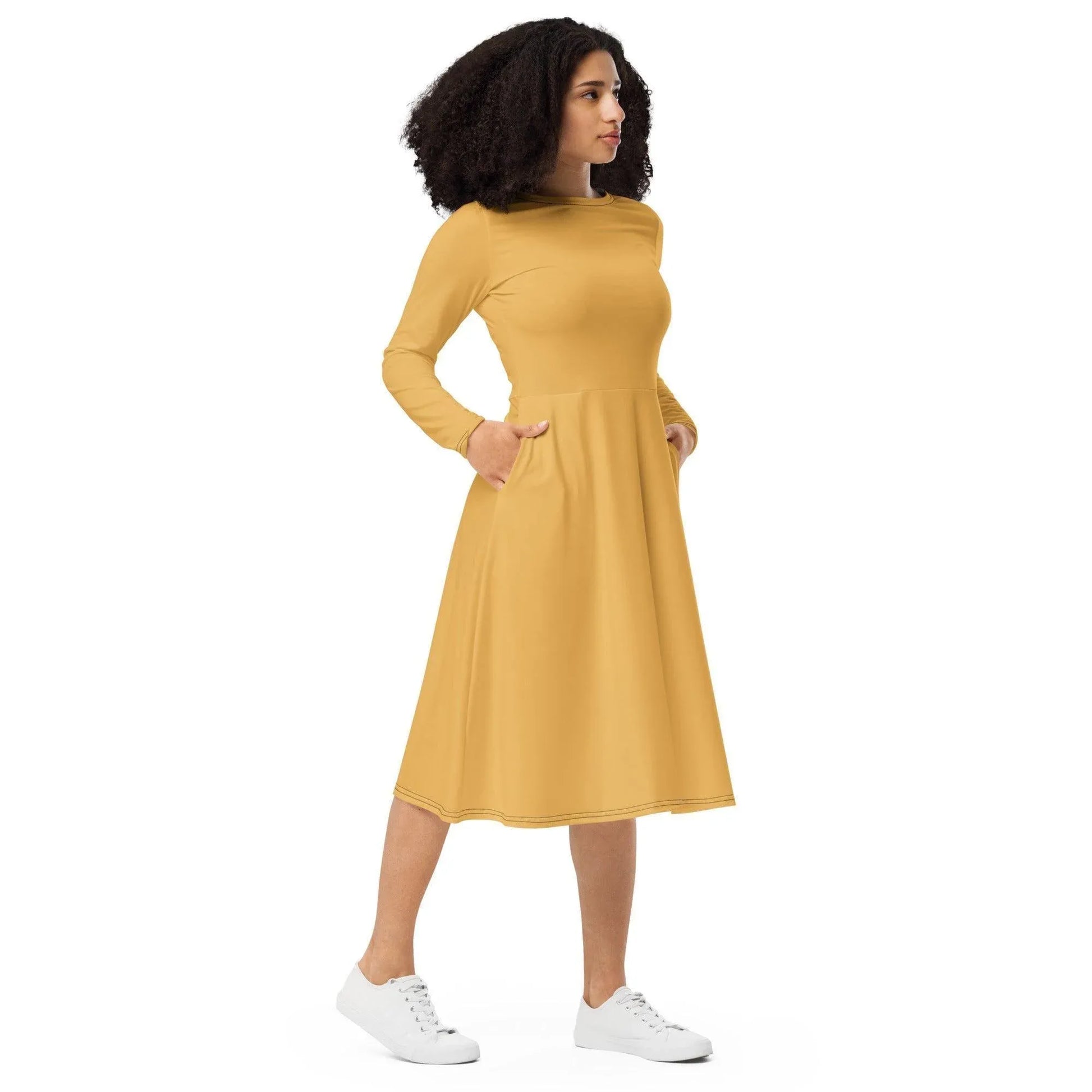 harvest-gold-langarmliges-midikleid-midikleid-jlr-design-4 - JLR Design