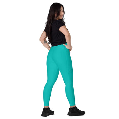 iris-blue-damen-v-bund-leggings-mit-taschen-v-bund-leggings-jlr-design-2 - JLR Design
