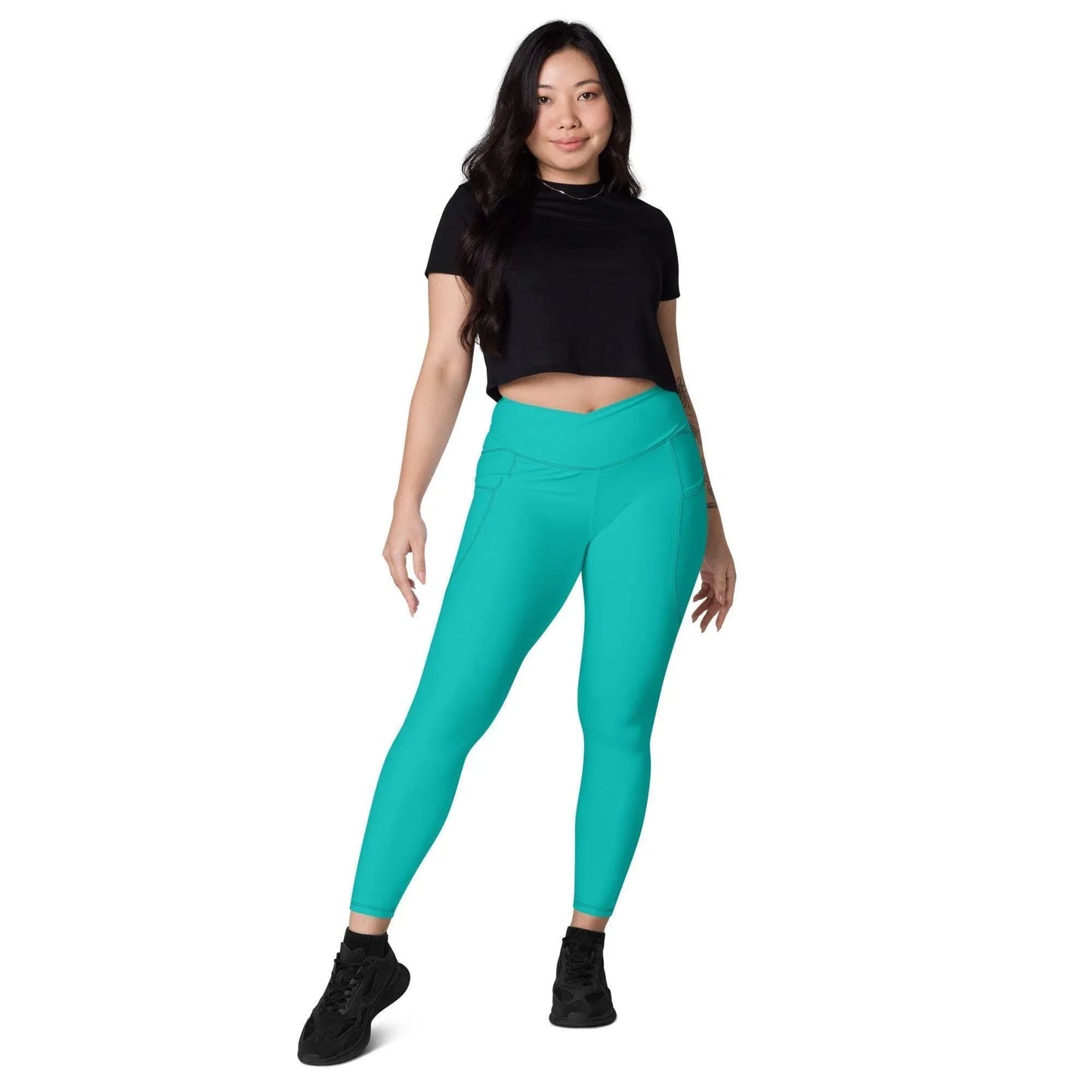 iris-blue-damen-v-bund-leggings-mit-taschen-v-bund-leggings-jlr-design-6 - JLR Design