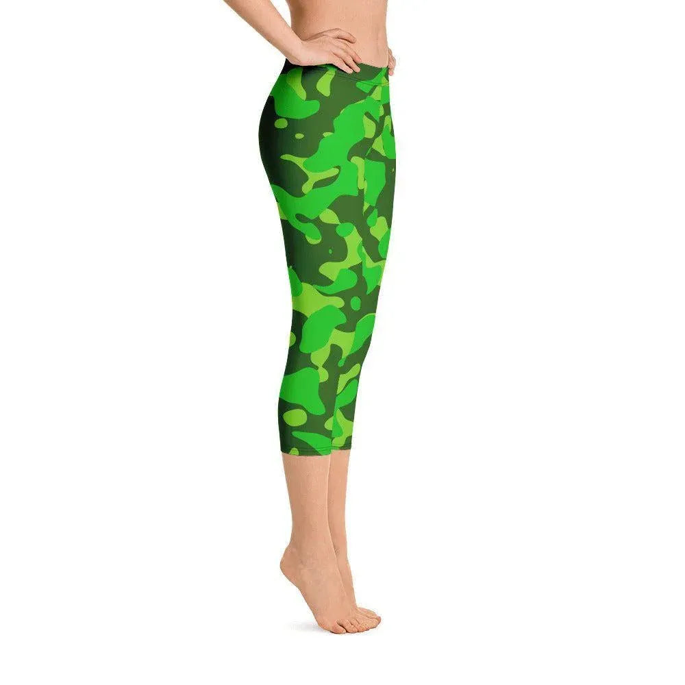 lime-green-camouflage-damen-capri-leggings-capri-leggings-jlr-design-1 - JLR Design