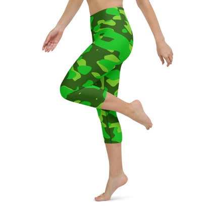 lime-green-camouflage-damen-yoga-capri-leggings-yoga-capri-leggings-jlr-design-1 - JLR Design