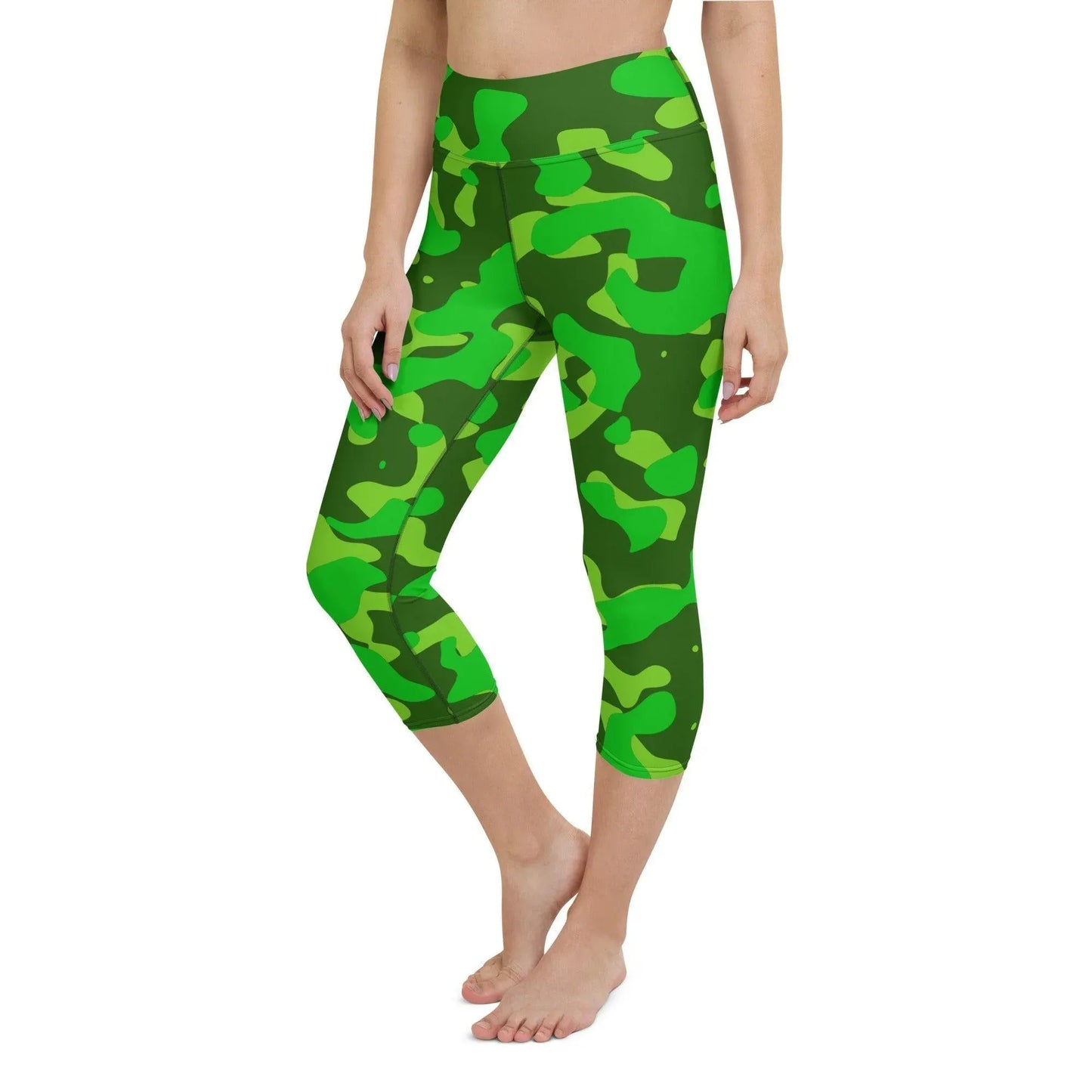 lime-green-camouflage-damen-yoga-capri-leggings-yoga-capri-leggings-jlr-design-3 - JLR Design