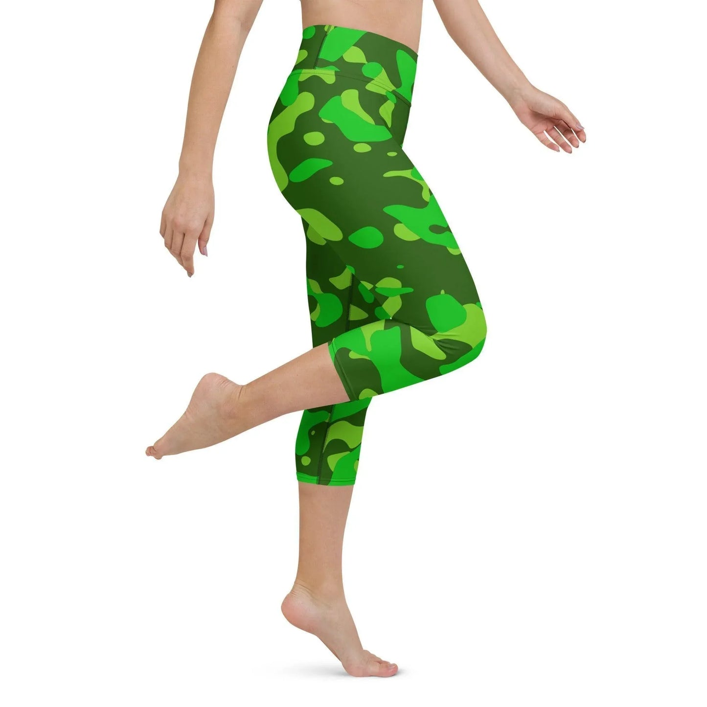lime-green-camouflage-damen-yoga-capri-leggings-yoga-capri-leggings-jlr-design-4 - JLR Design