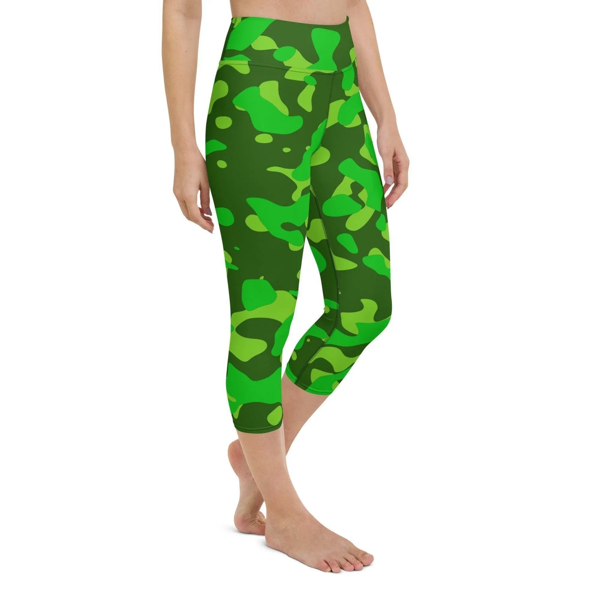 lime-green-camouflage-damen-yoga-capri-leggings-yoga-capri-leggings-jlr-design-5 - JLR Design