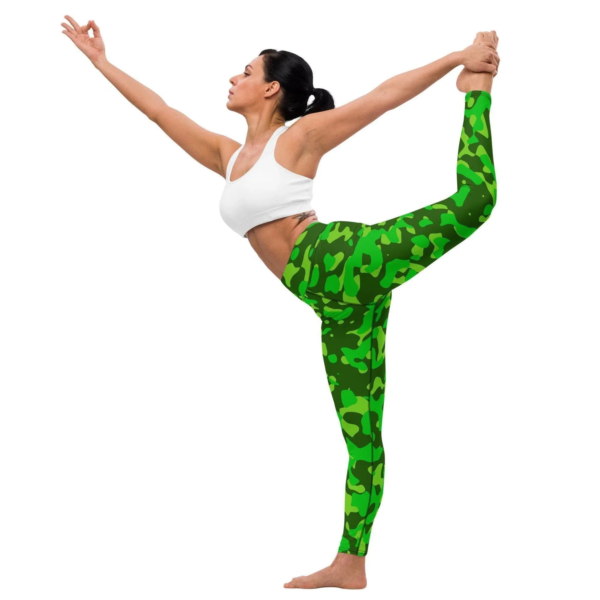 lime-green-camouflage-damen-yoga-leggings-yoga-leggings-jlr-design-3 - JLR Design