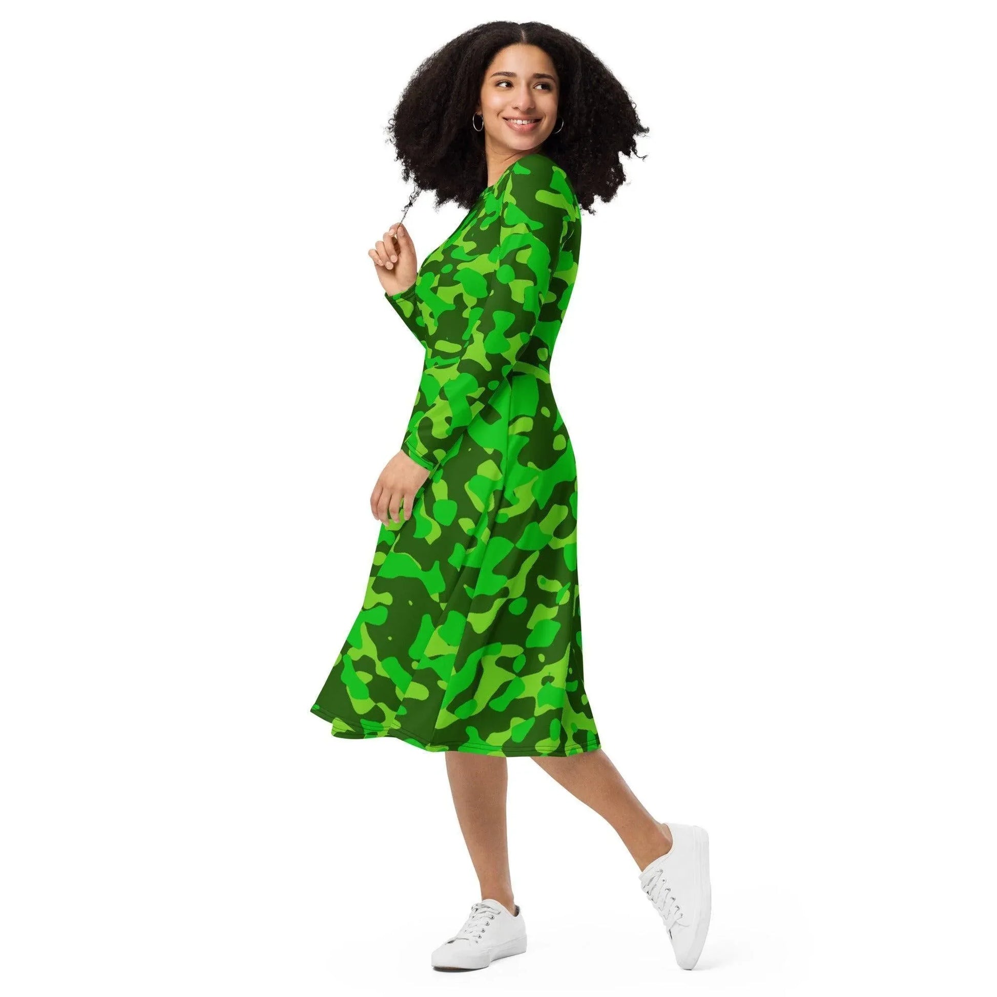 lime-green-camouflage-langarmliges-midikleid-midikleid-jlr-design-1 - JLR Design
