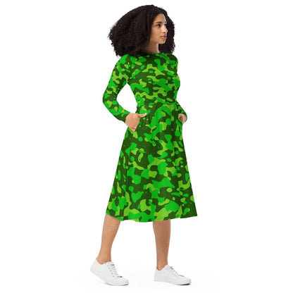 lime-green-camouflage-langarmliges-midikleid-midikleid-jlr-design-6 - JLR Design