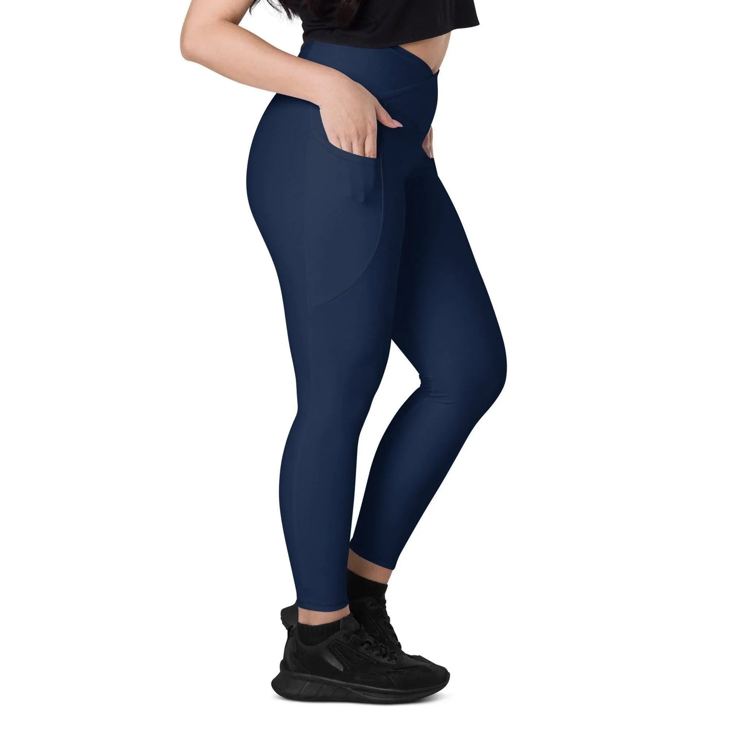 navy-damen-v-bund-leggings-mit-taschen-v-bund-leggings-jlr-design-2 - JLR Design