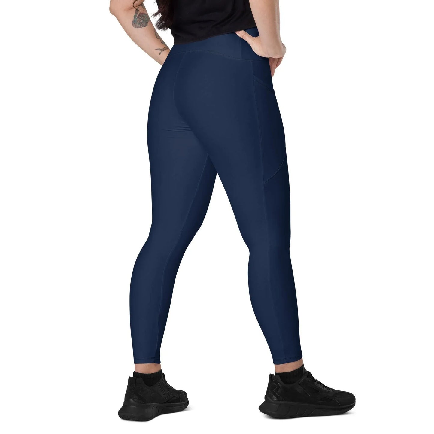 navy-damen-v-bund-leggings-mit-taschen-v-bund-leggings-jlr-design-3 - JLR Design