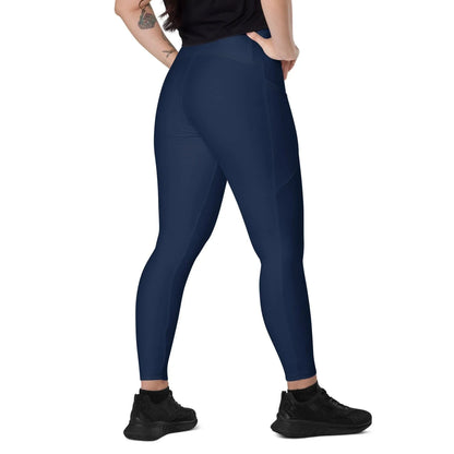 navy-damen-v-bund-leggings-mit-taschen-v-bund-leggings-jlr-design-3 - JLR Design