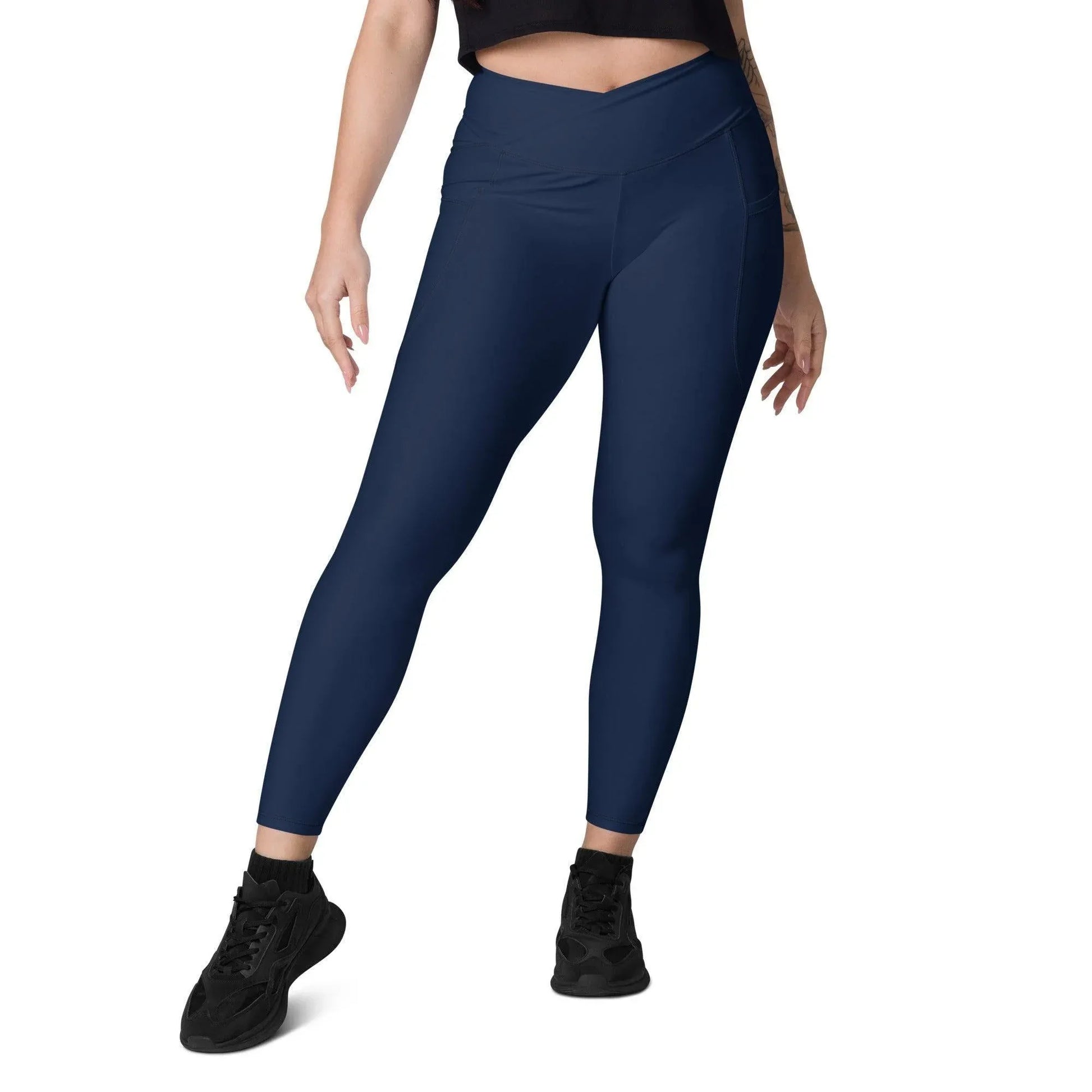 navy-damen-v-bund-leggings-mit-taschen-v-bund-leggings-jlr-design-4 - JLR Design