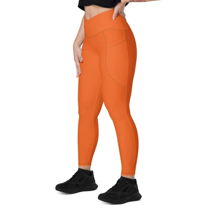 orange-damen-v-bund-leggings-mit-taschen-v-bund-leggings-jlr-design-1 - JLR Design