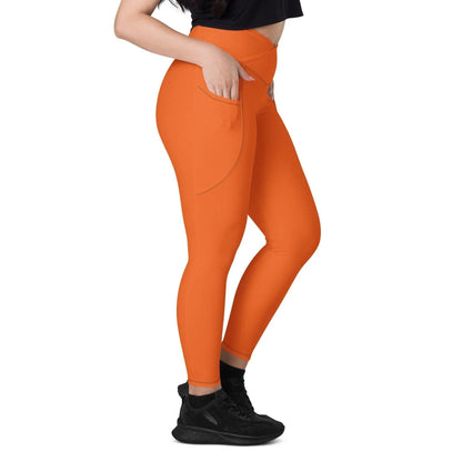 orange-damen-v-bund-leggings-mit-taschen-v-bund-leggings-jlr-design-2 - JLR Design