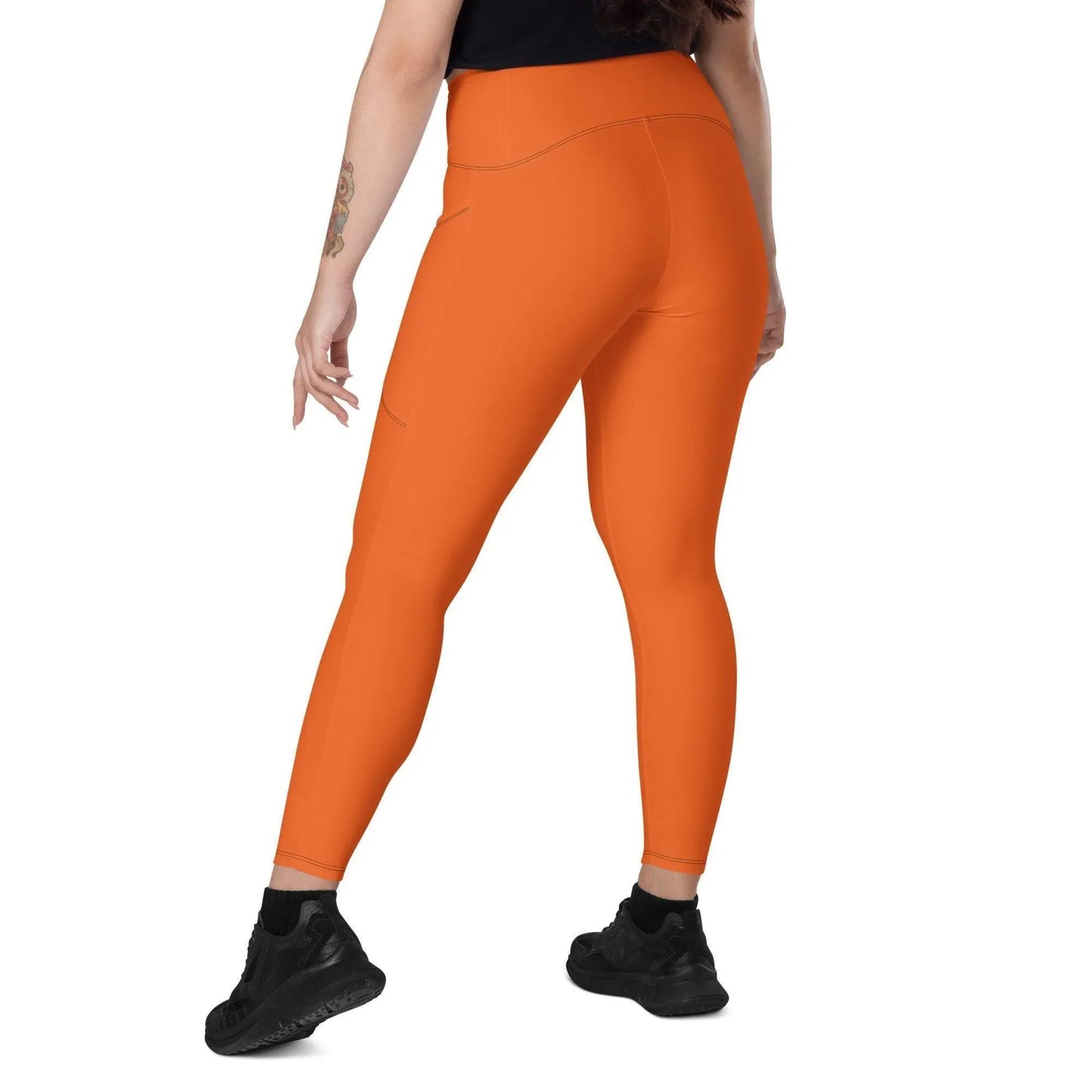 orange-damen-v-bund-leggings-mit-taschen-v-bund-leggings-jlr-design-4 - JLR Design