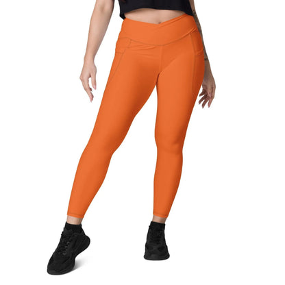 orange-damen-v-bund-leggings-mit-taschen-v-bund-leggings-jlr-design-5 - JLR Design