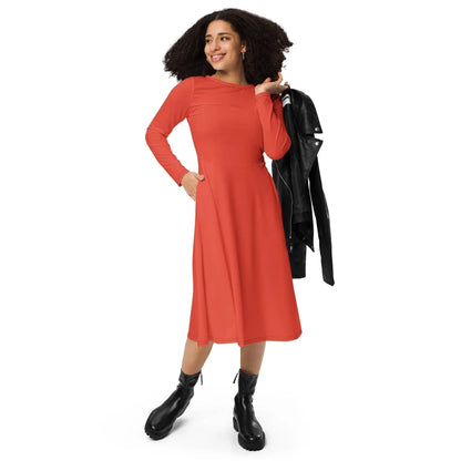 orange-red-langarmliges-midikleid-midikleid-jlr-design-1 - JLR Design
