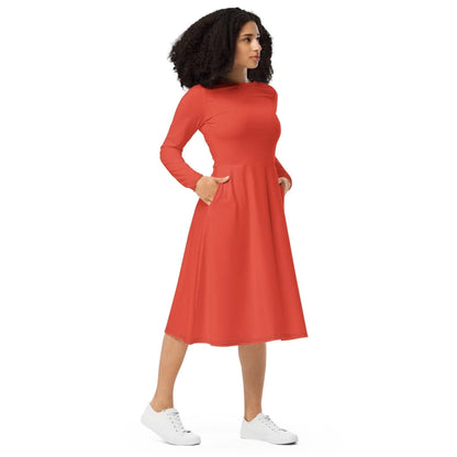 orange-red-langarmliges-midikleid-midikleid-jlr-design-4 - JLR Design