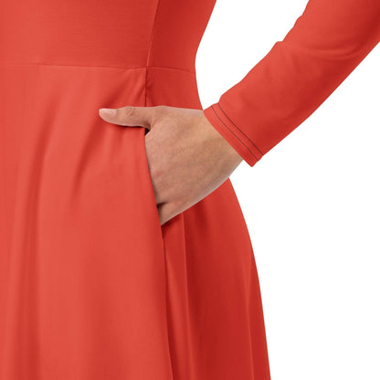 orange-red-langarmliges-midikleid-midikleid-jlr-design-5 - JLR Design