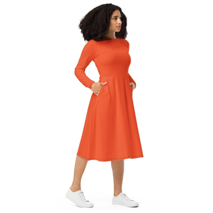 outrageous-orange-langarmliges-midikleid-midikleid-jlr-design-5 - JLR Design