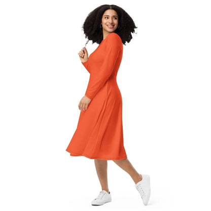 outrageous-orange-langarmliges-midikleid-midikleid-jlr-design-6 - JLR Design