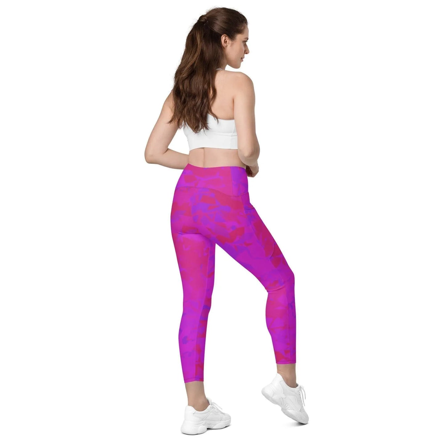 pink-crystal-damen-v-bund-leggings-mit-taschen-v-bund-leggings-jlr-design-1 - JLR Design