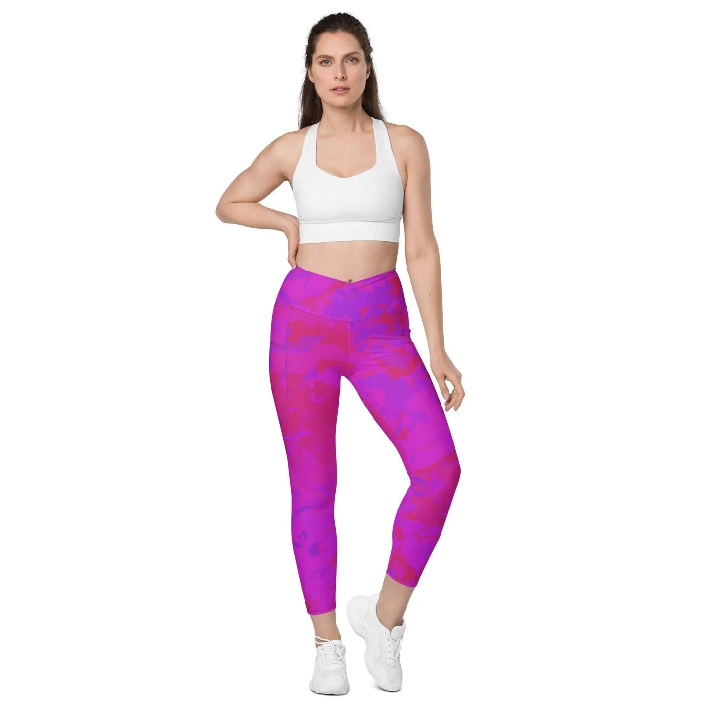 pink-crystal-damen-v-bund-leggings-mit-taschen-v-bund-leggings-jlr-design-8 - JLR Design
