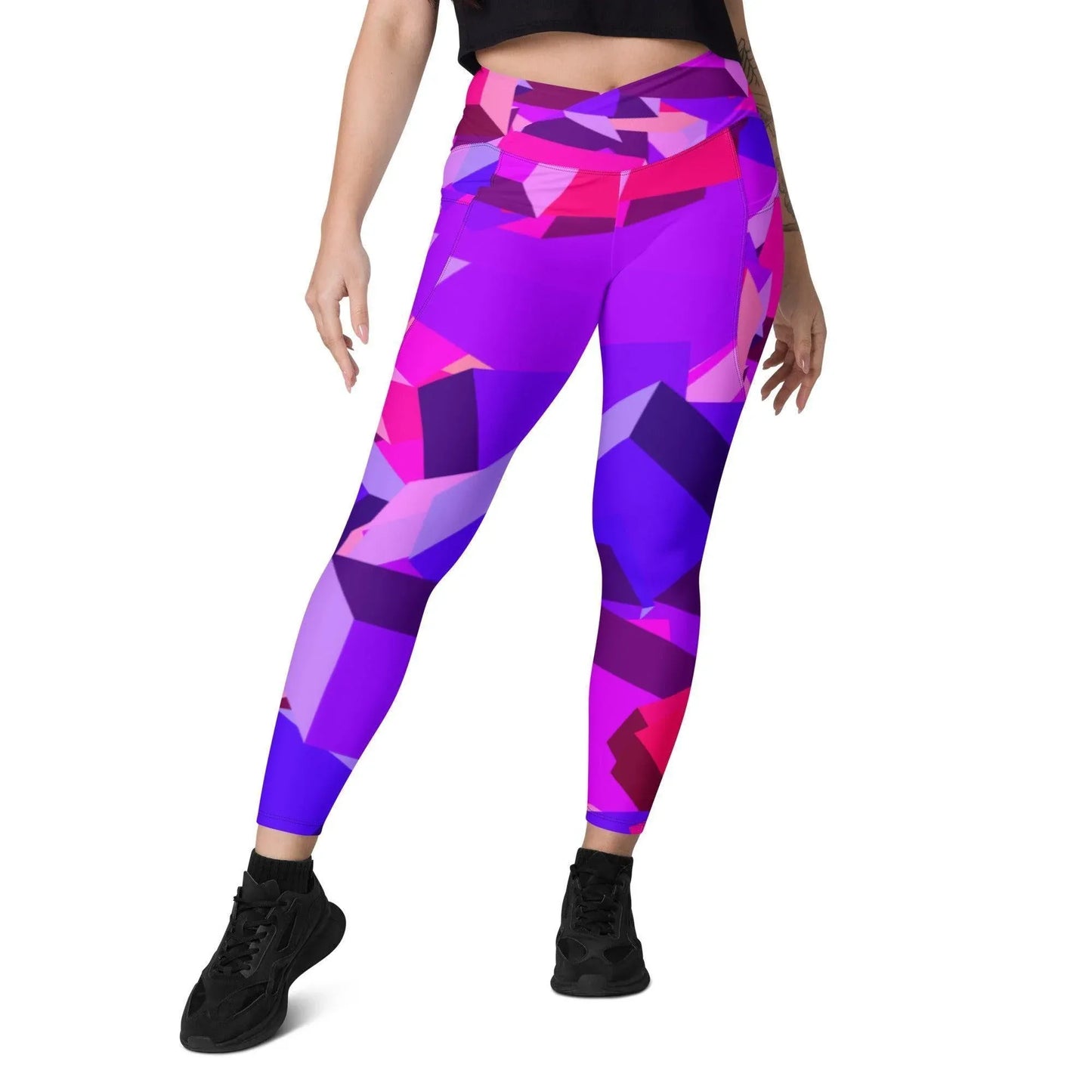 pink-cube-damen-v-bund-leggings-mit-taschen-v-bund-leggings-jlr-design-4 - JLR Design