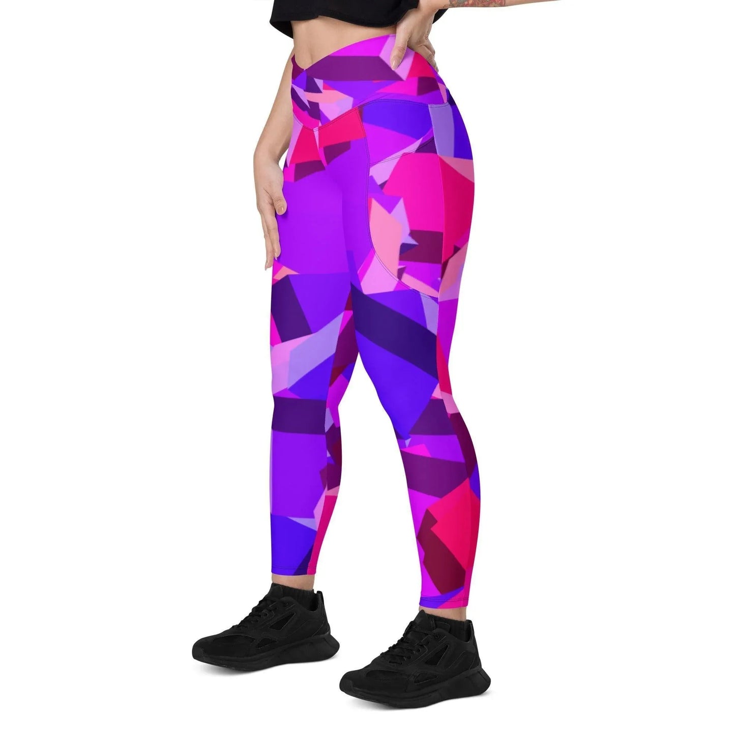 pink-cube-damen-v-bund-leggings-mit-taschen-v-bund-leggings-jlr-design-6 - JLR Design