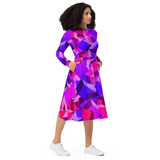 pink-cube-langarmliges-midikleid-midikleid-jlr-design-1 - JLR Design