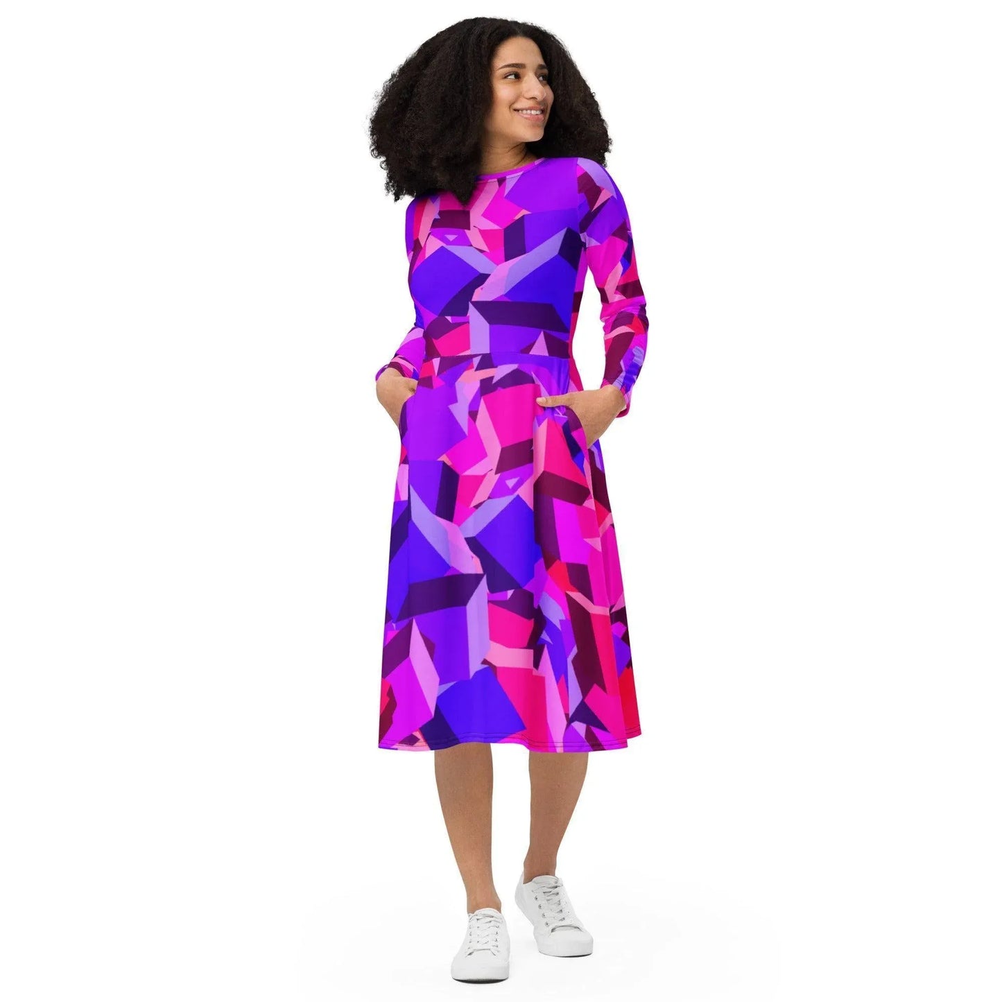 pink-cube-langarmliges-midikleid-midikleid-jlr-design-2 - JLR Design