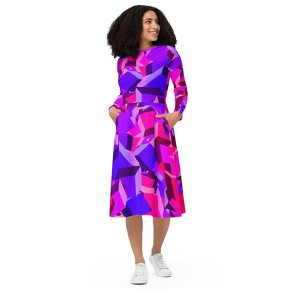 pink-cube-langarmliges-midikleid-midikleid-jlr-design-2 - JLR Design