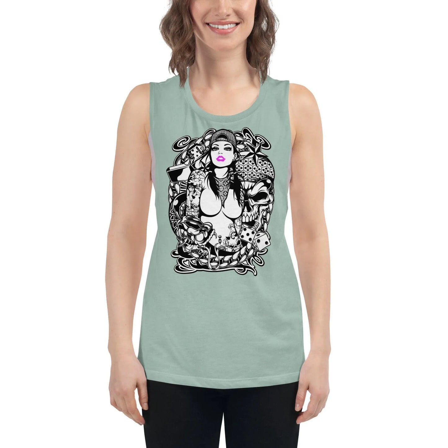 pink-lips-damen-tank-top-tank-top-jlr-design-13 - JLR Design