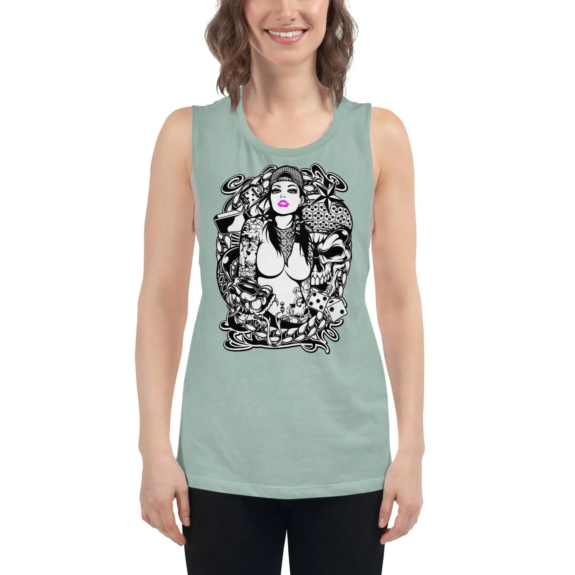 pink-lips-damen-tank-top-tank-top-jlr-design-13 - JLR Design