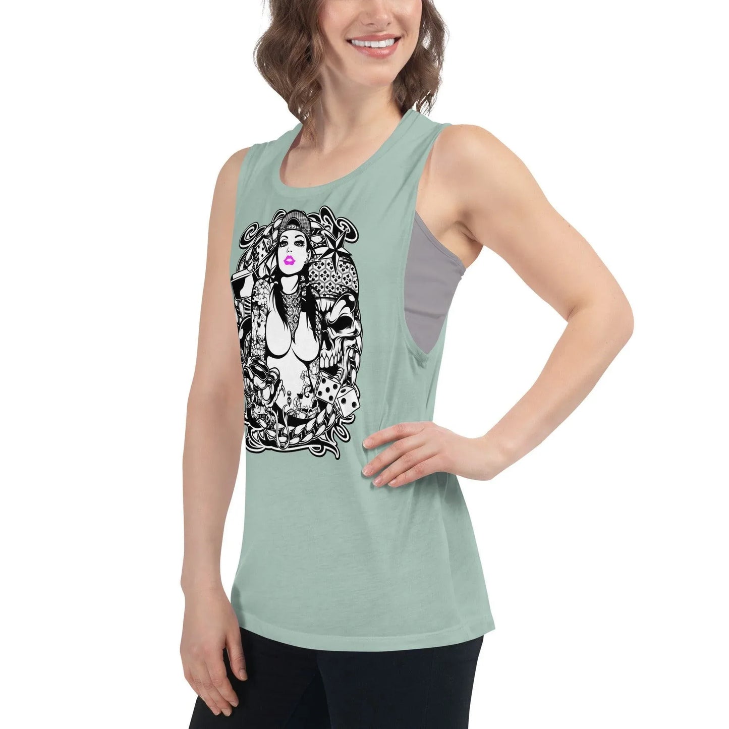 pink-lips-damen-tank-top-tank-top-jlr-design-14 - JLR Design