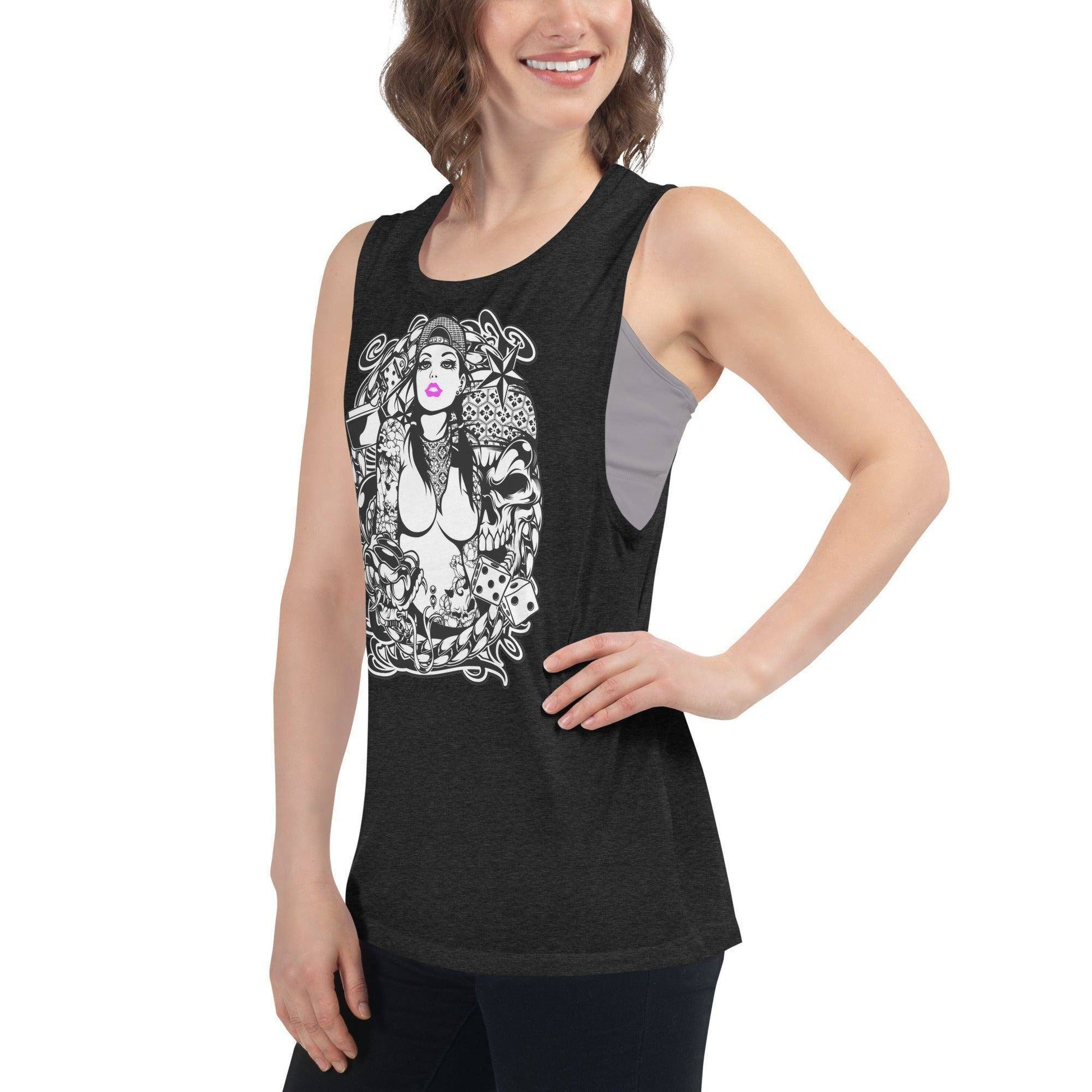 pink-lips-damen-tank-top-tank-top-jlr-design-3 - JLR Design