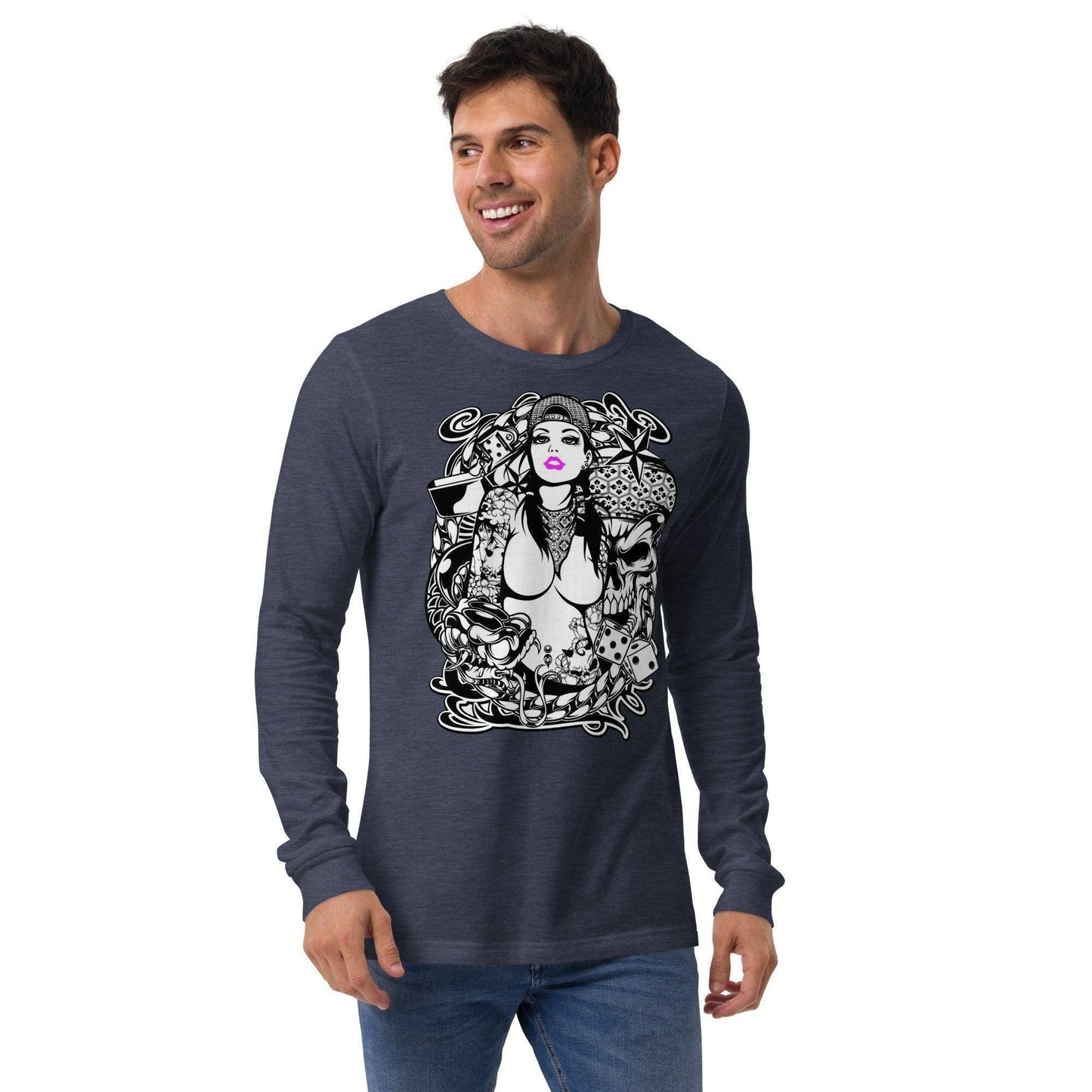 pink-lips-langarmshirt-langarmshirt-jlr-design-1 - JLR Design