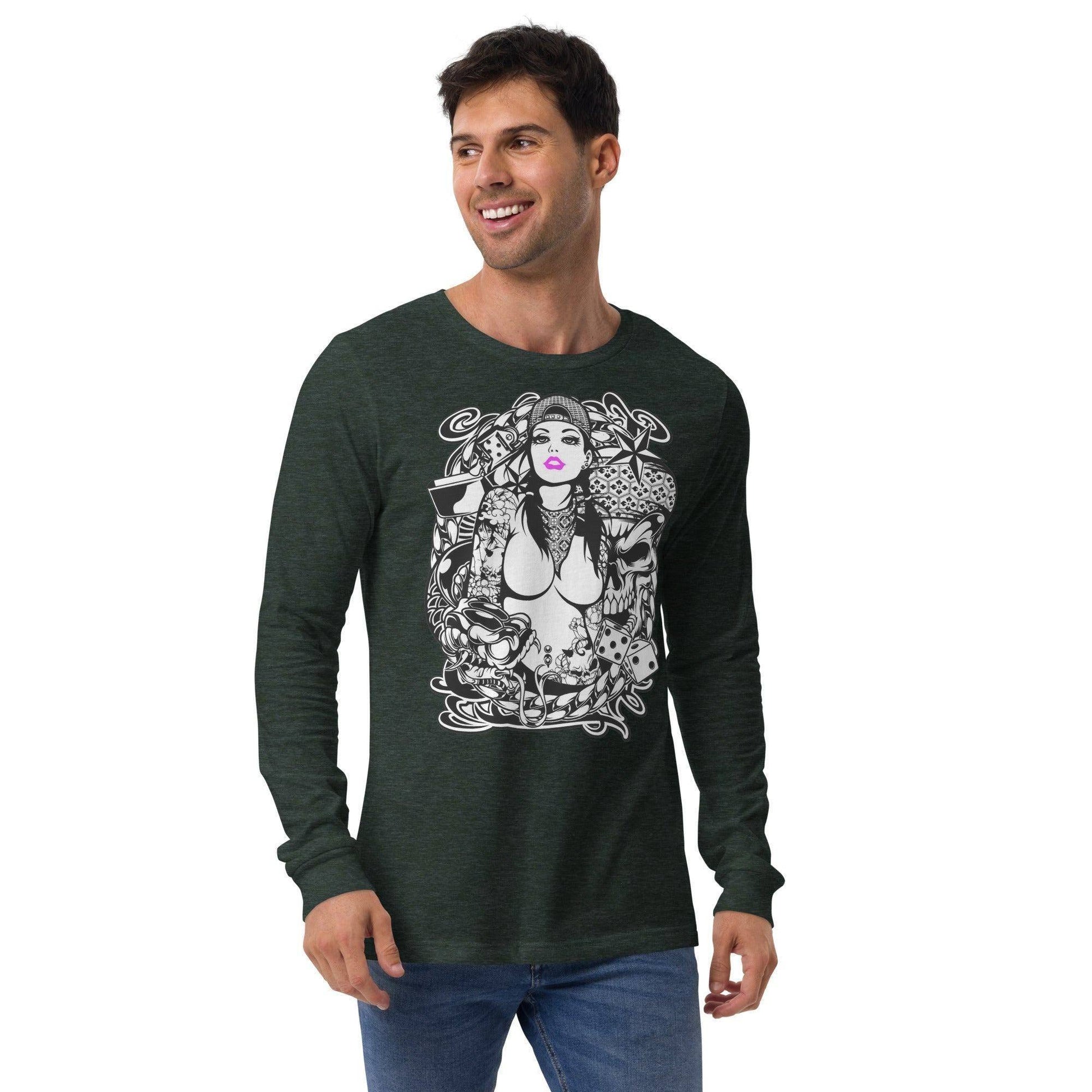 pink-lips-langarmshirt-langarmshirt-jlr-design-12 - JLR Design