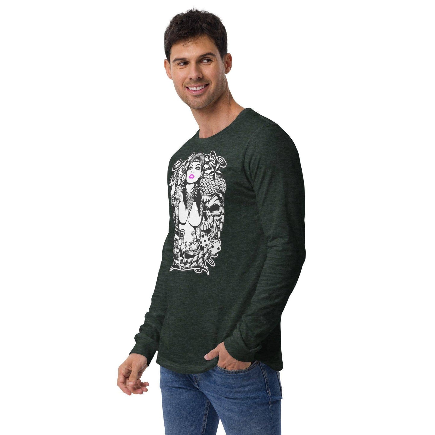 pink-lips-langarmshirt-langarmshirt-jlr-design-13 - JLR Design