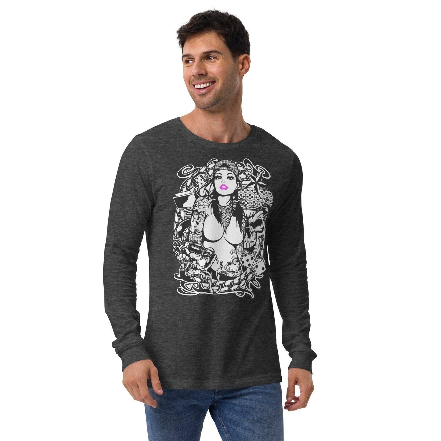 pink-lips-langarmshirt-langarmshirt-jlr-design-14 - JLR Design