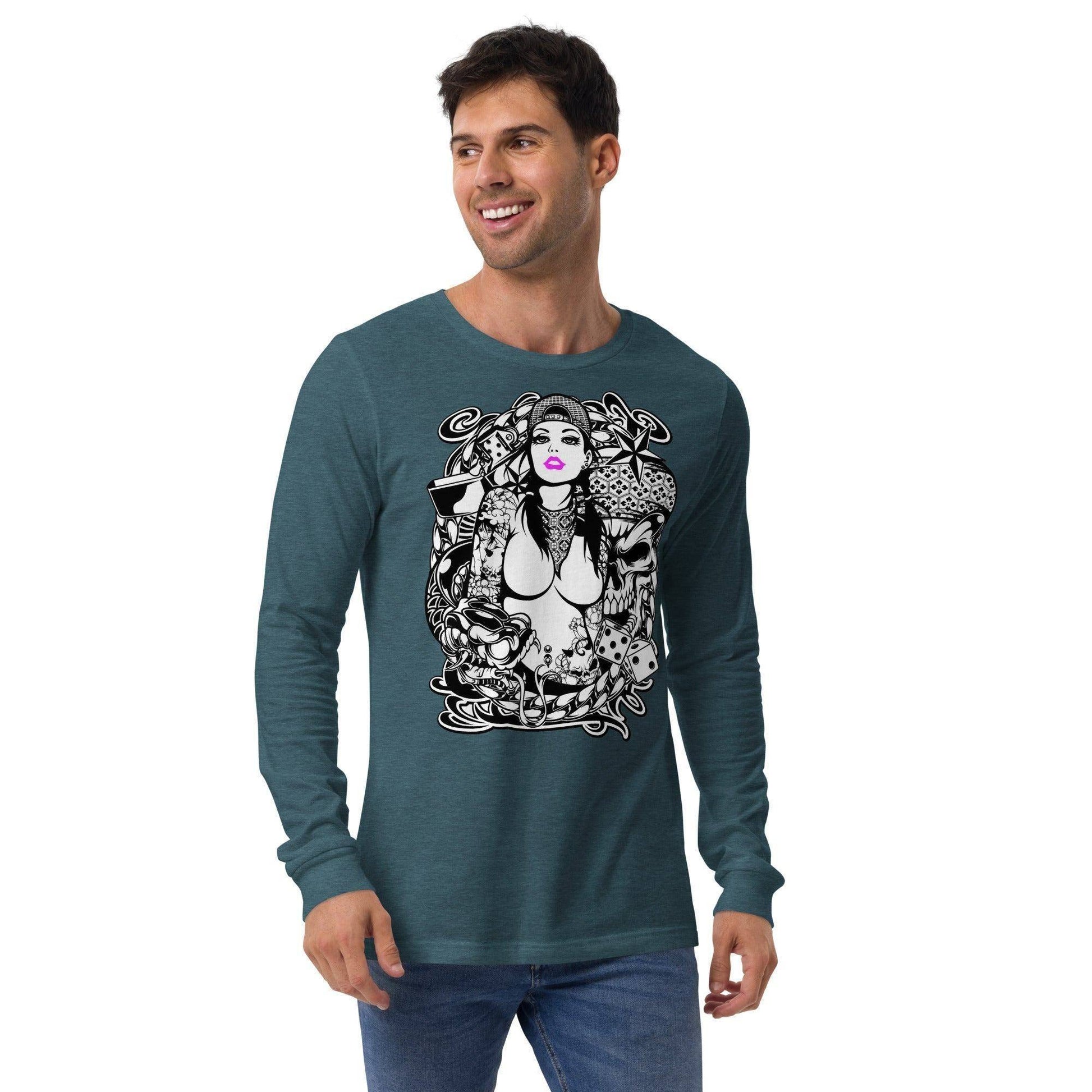 pink-lips-langarmshirt-langarmshirt-jlr-design-19 - JLR Design