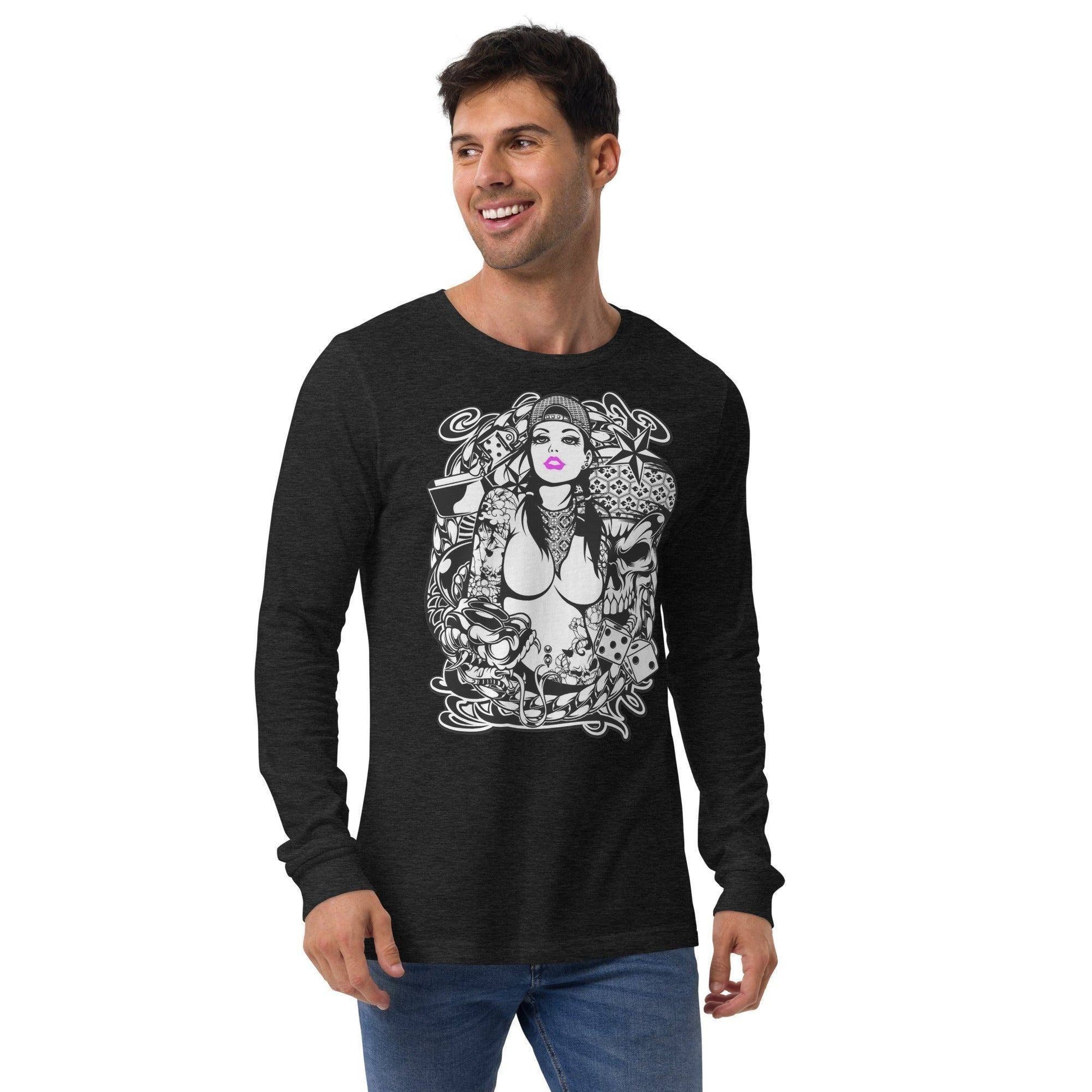 pink-lips-langarmshirt-langarmshirt-jlr-design-2 - JLR Design