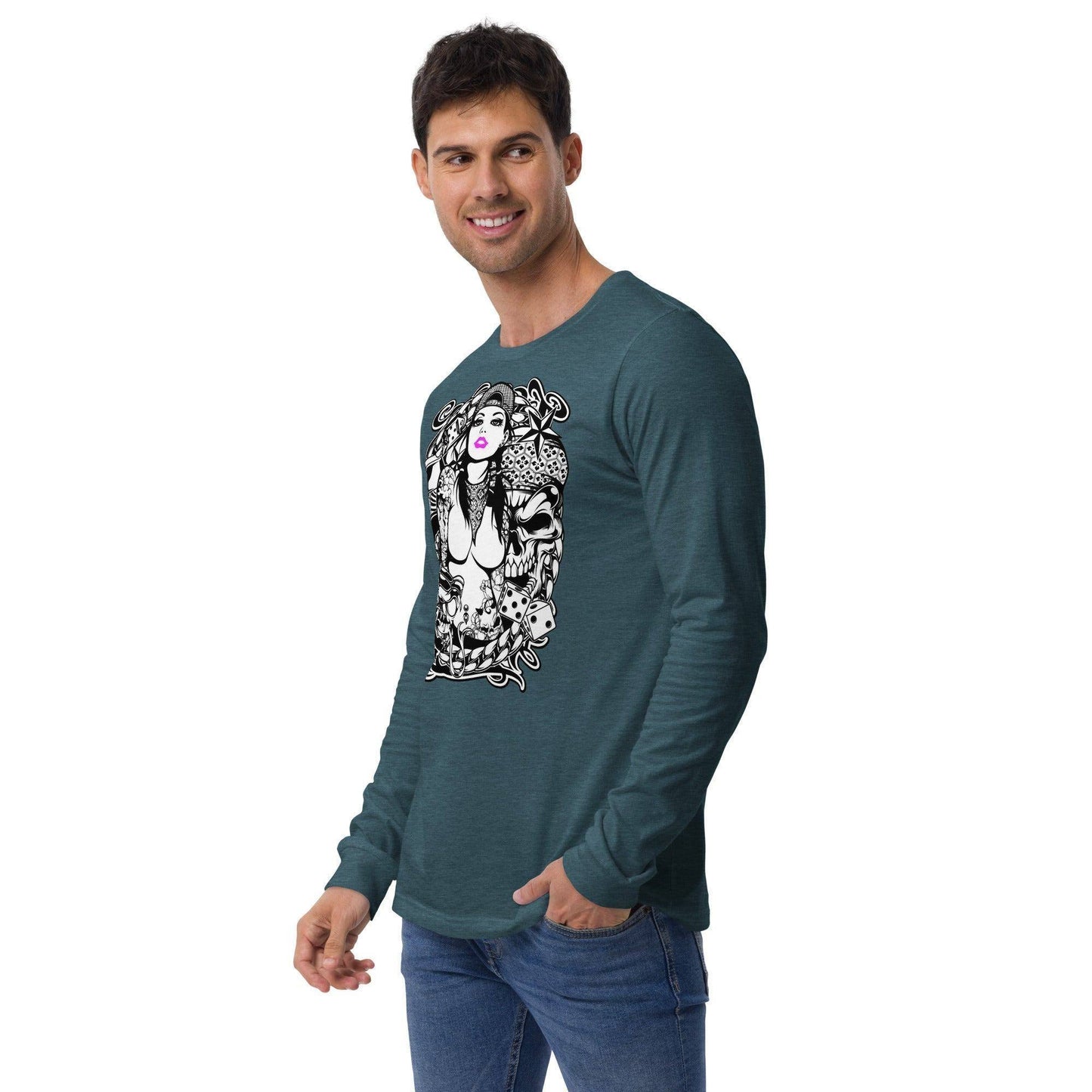 pink-lips-langarmshirt-langarmshirt-jlr-design-20 - JLR Design