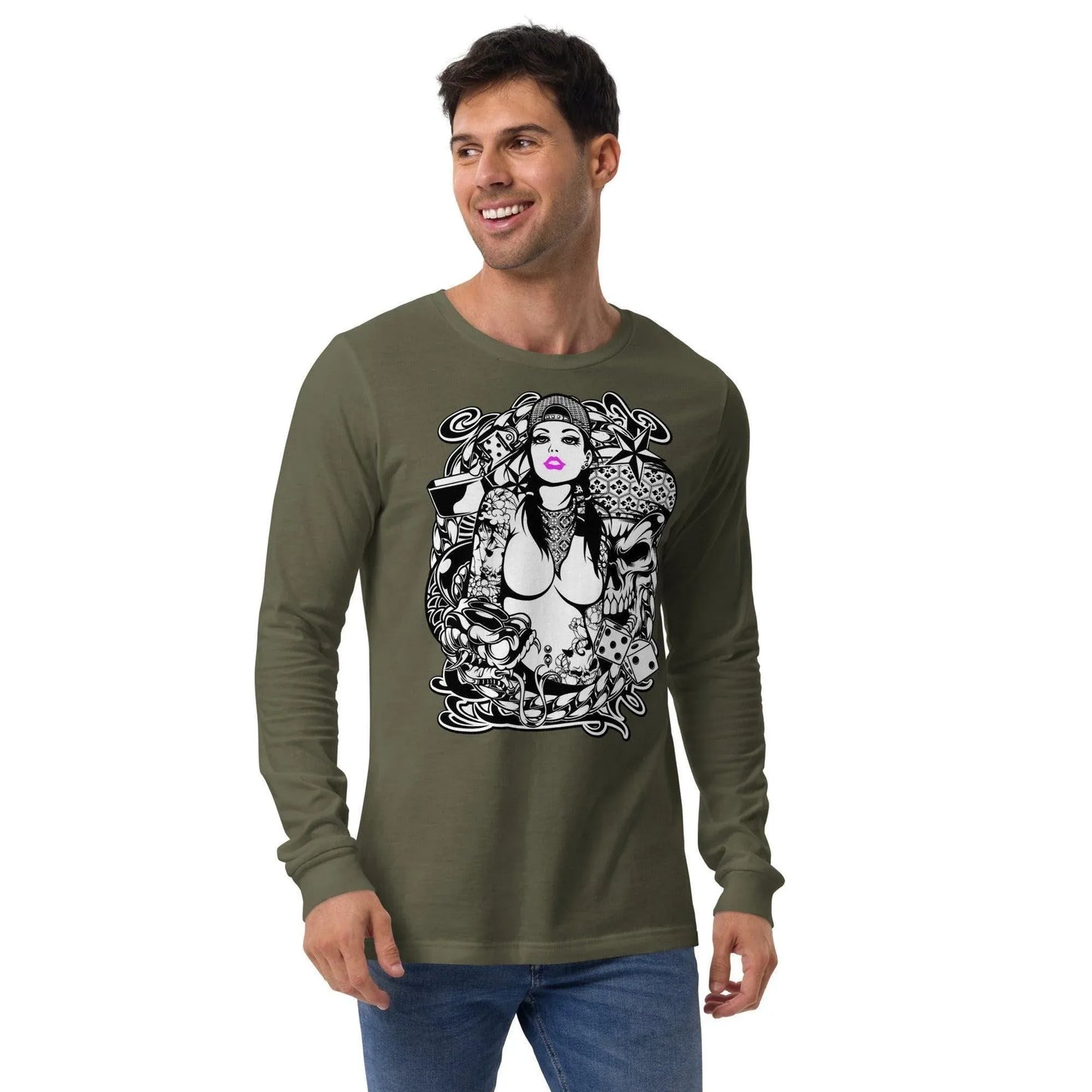 pink-lips-langarmshirt-langarmshirt-jlr-design-21 - JLR Design